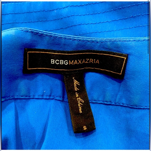 BCBG🦋 MAXAZRIA VIBRANT BLUE DRESS🦋SIZE SMALL DEEP KEYHOLE NECKLINE AND POCKETS - Picture 6 of 16